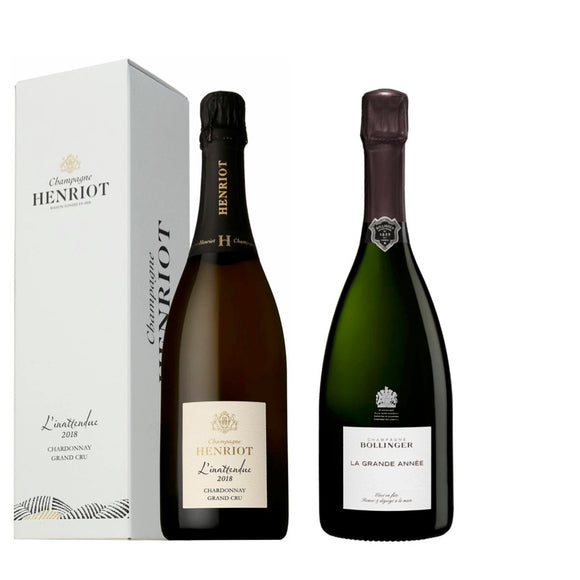 【福袋セット】2015 グラン・ダネ ロゼ / ボランジェ & 2018 リナタンデュ シャルドネ グラン・クリュ / アンリオ *箱付き シャンパーニュ紅白2本セット