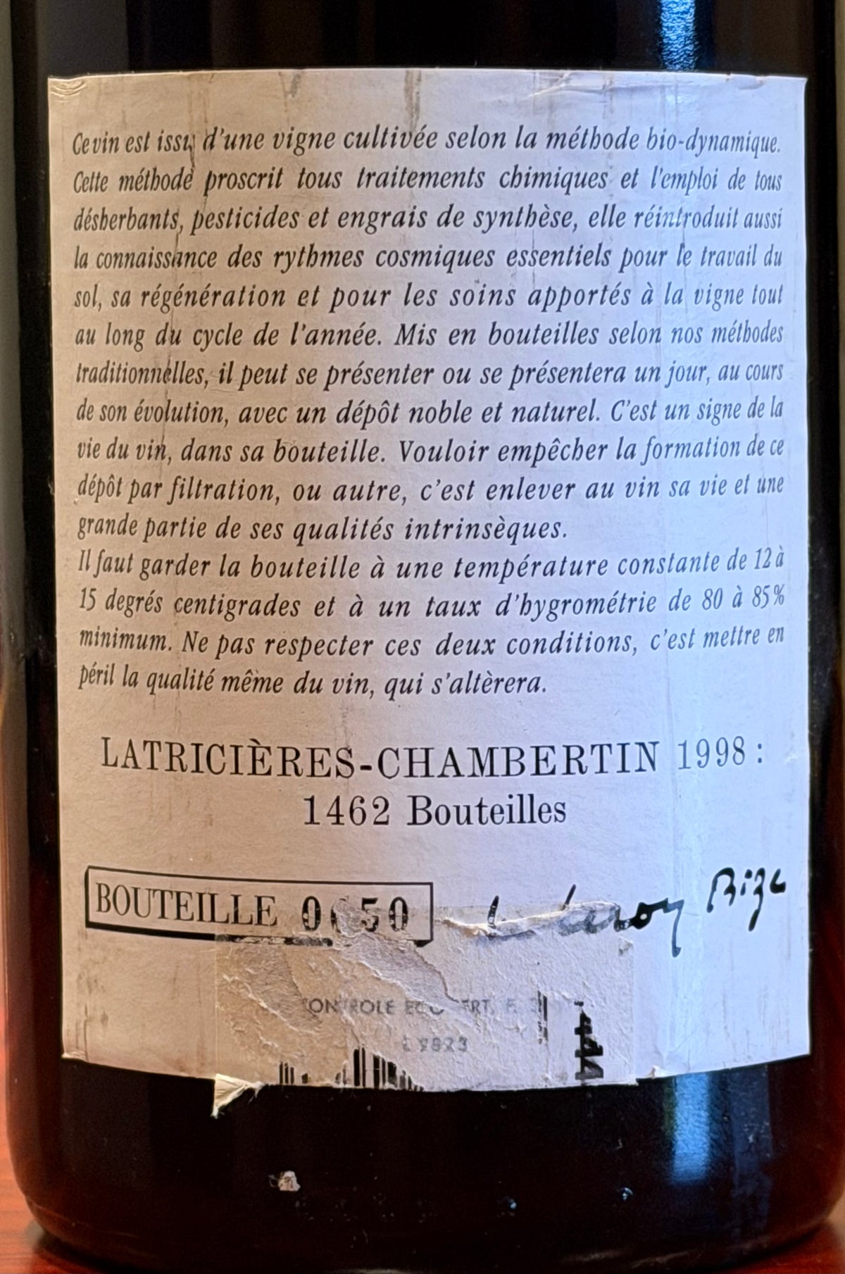 1998 ラトリシエール・シャンベルタン / ドメーヌ・ルロワ | Wine Library