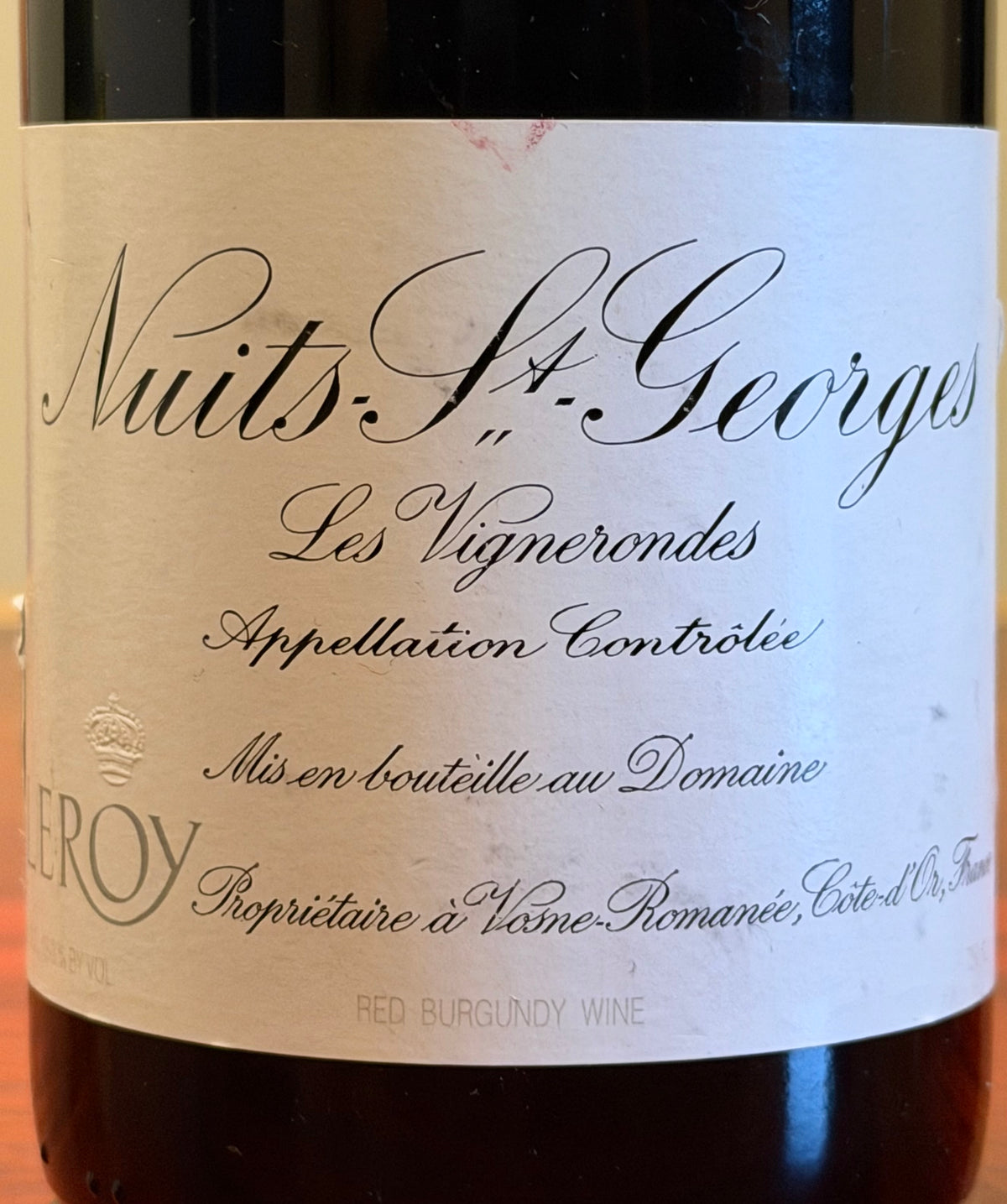 1997 ニュイ・サン・ジョルジュ 1er Cru ヴィーニュ・ロンド 