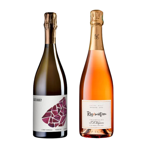 【2本セット】NV(2022) レ・メヌー 1er Cru ル・モン・シャンクー / エリーズ・ブジー & NV (2019Base) ロゼモーション・エクストラ・ブリュット / ジャン・ルイ・ヴェルニョン